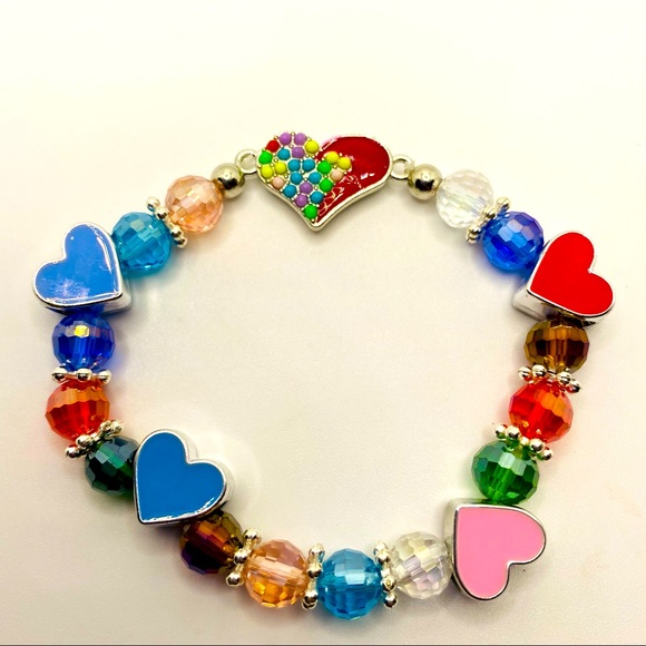 Bracelet Hearts  Beads and Enamel Hearts! - Picture 3 of 11